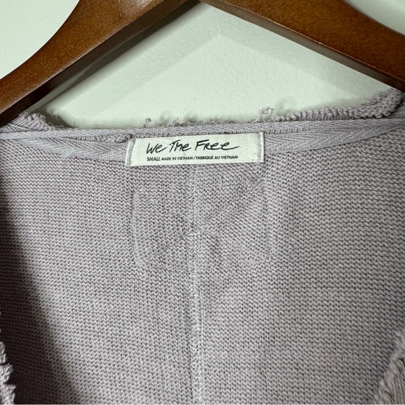 Free People We the Free Like a Boss Mauve Purple Knit Surplice Long Sleeve Top - Picture 3 of 12